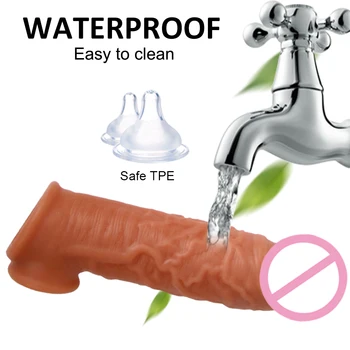 Penis Extender Sleeve For Penis Linen Nozzle Sex Toys For Men Condoms With Spikes Penise Enlargement Extension Goods Adults 18+ 4