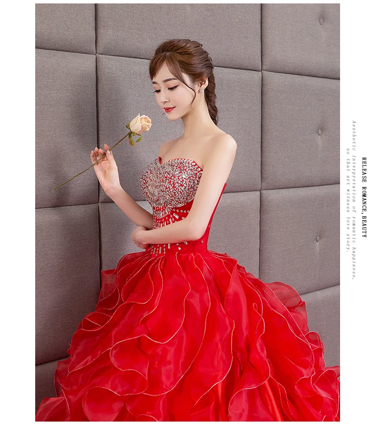 Red Wedding Dresses Strapless Lace Maternity Pregnant Backless Plus Size Wedding Gown Bridal Gowns Bride Dress Robe Mariee