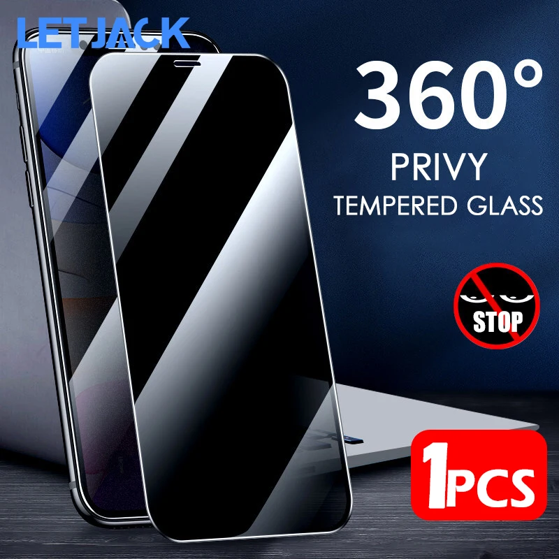 

360° Wide Angle Anti Spy Privacy Protection Tempered Glass for iPhone 15 14 13 12 11 Pro XR XS Max Anti Peeping Screen Protector