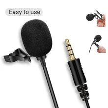 Micrófono Lavalier micrófono omnidireccional Clip-on para conferencias reuniones Live Stream Cámara grabación teléfono móvil PC portátil