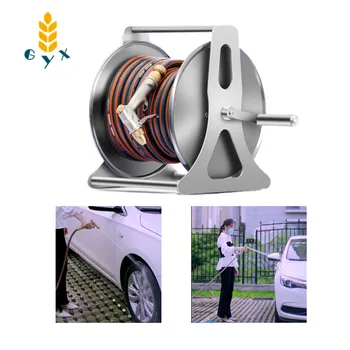 

Metal hose storage rack car hose reel car wash water gun set high pressure tap water head watering hose household