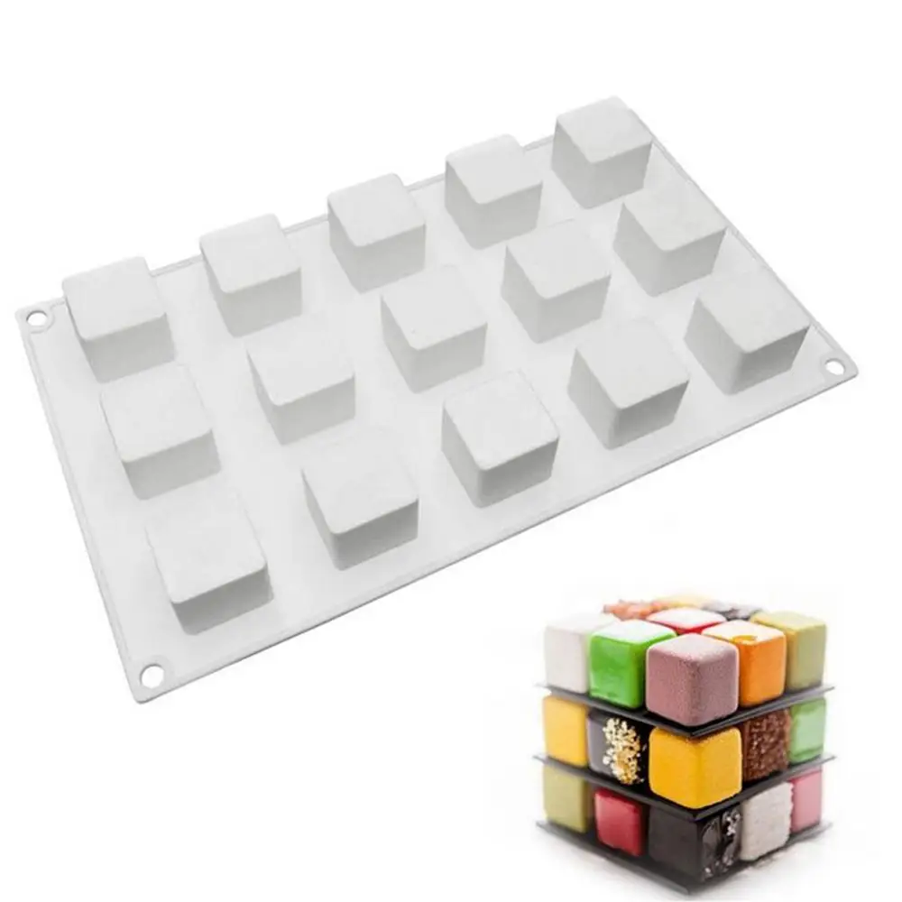 

Square Silicone Cake Mold Eco-friendly Baking Moulds Mini Truffle Chocolate Mold for Dessert Muffin Pudding Kitchen Baking tools