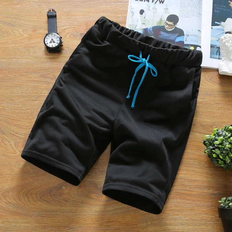 Man Cotton Knee Length Shorts Men Shorts Men Summer Fashion Casual Loose Large Size Elastic Waist Casual Shorts Beach Shorts