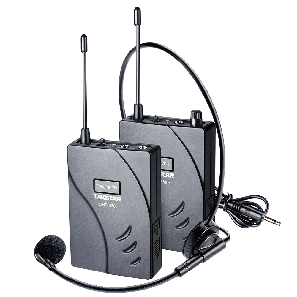 TAKSTAR UHF-938 Upgraded Version Wireless Acoustic Tour Guide Transmitter+ Receiver 50m Effective with Microphone Earphone - Цвет: Transmitter Receiver