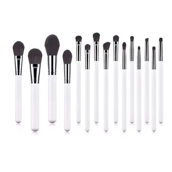 

15Pcs Makeup Brushes Set White Silver Wooden Handle For Eyeshadow Foundation Blush High Quality NEW Make up Brush tools T15023