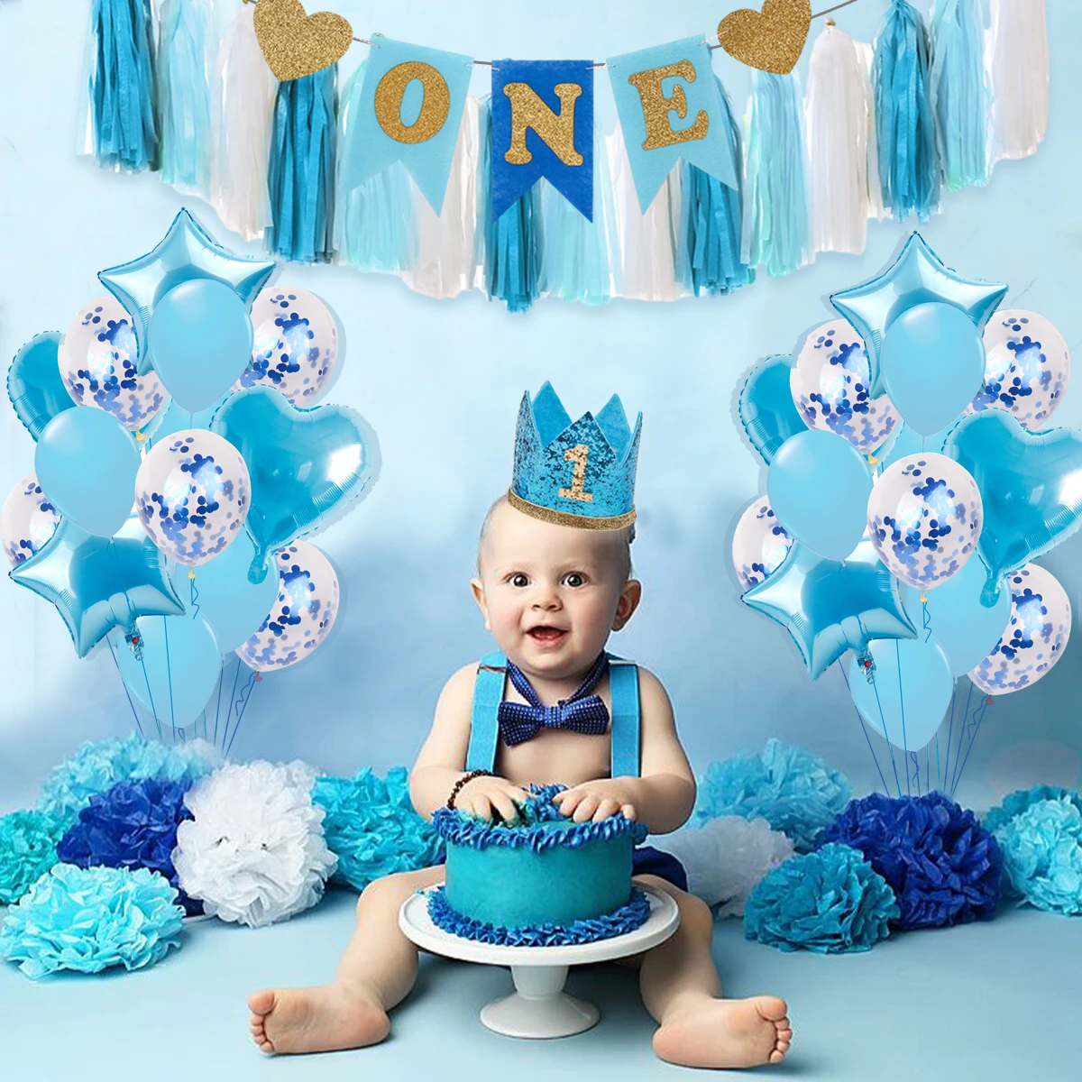 Globos para Primer Cumpleaños de Niña Niño, Decoración de Fiesta de 1 Año, para Baby Shower|Decoraciones DIY - AliExpress