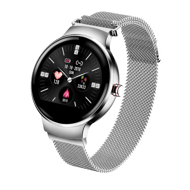 H5 Smart Watch Women Android Watch Fashion Fitness Bracelet Smartwatch with Heart Rate Blood Pressure Monitor Smart Wristband - Цвет: Серебристый