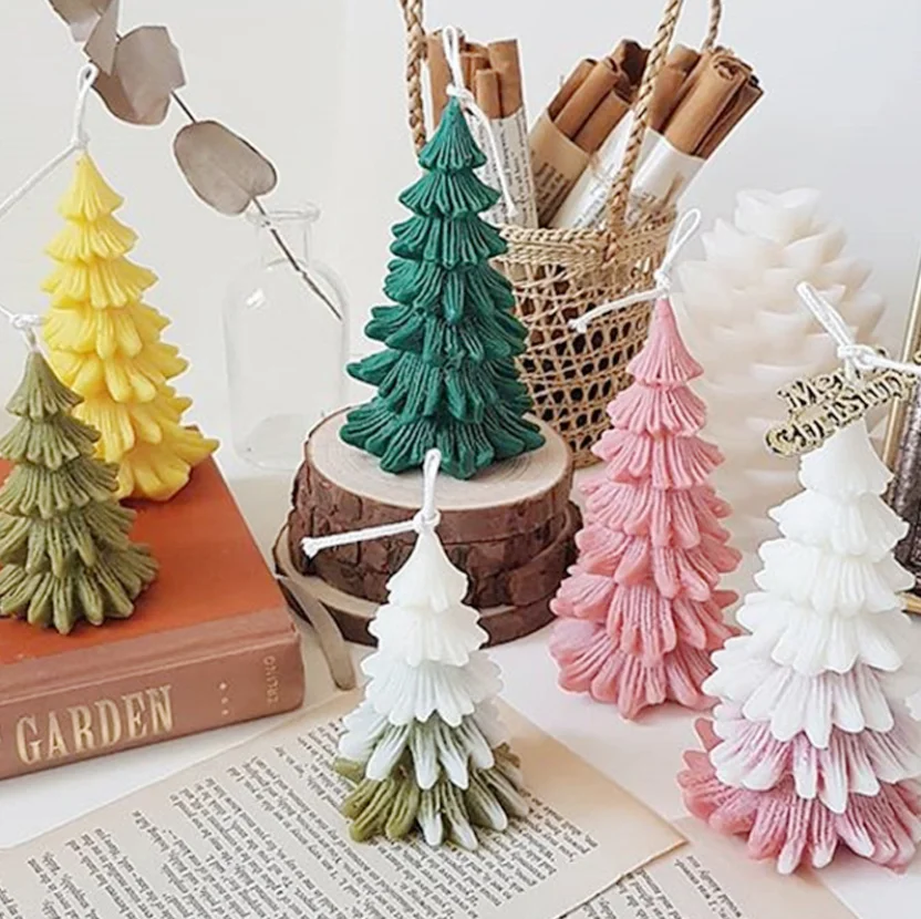 Christmas Tree Candle Molds Epoxy Resin Casting Molds Pine Tree