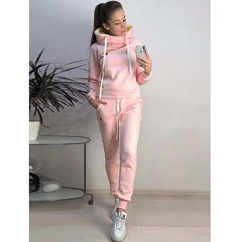 

Women Two Piece Outfits 2019 Autumn Winter Woman Sweatsuit Hoodies Long Trouser 2 Piece Sets