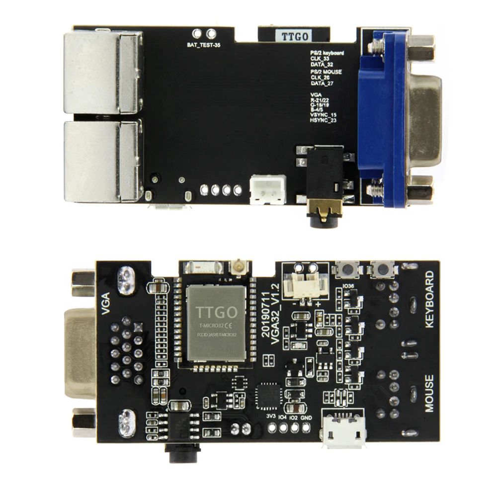 LILYGO TTGO VGA32 V1.2 Controller PS/2 Mouse And Keyboard Graphics Library Game Engine ANSI/VT Terminal For The ESP32 | Компьютеры и