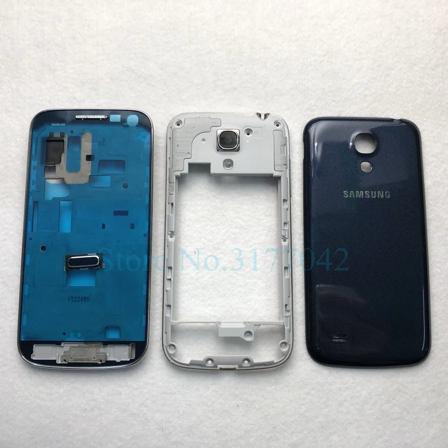 Для samsung Galaxy S4 mini i9190 i9195 S4MINI полный корпус Передняя средняя рама Задняя крышка батареи задняя крышка+ кнопка