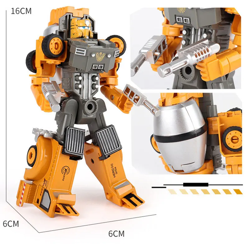 Diecasts игрушечные транспортные средства кран миксер бульдозер Трансформация Робот автомобиль металлический сплав автомобиль экскаватор грузовик модель 2 в 1 детские игрушки