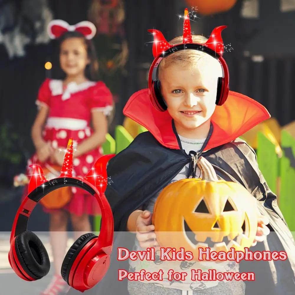 Unicorns Kids Headphones Foldable Glowing Music Earphone with 3 5mm Plug for Phone PC Boys Girls Halloween Cosplay Gifts