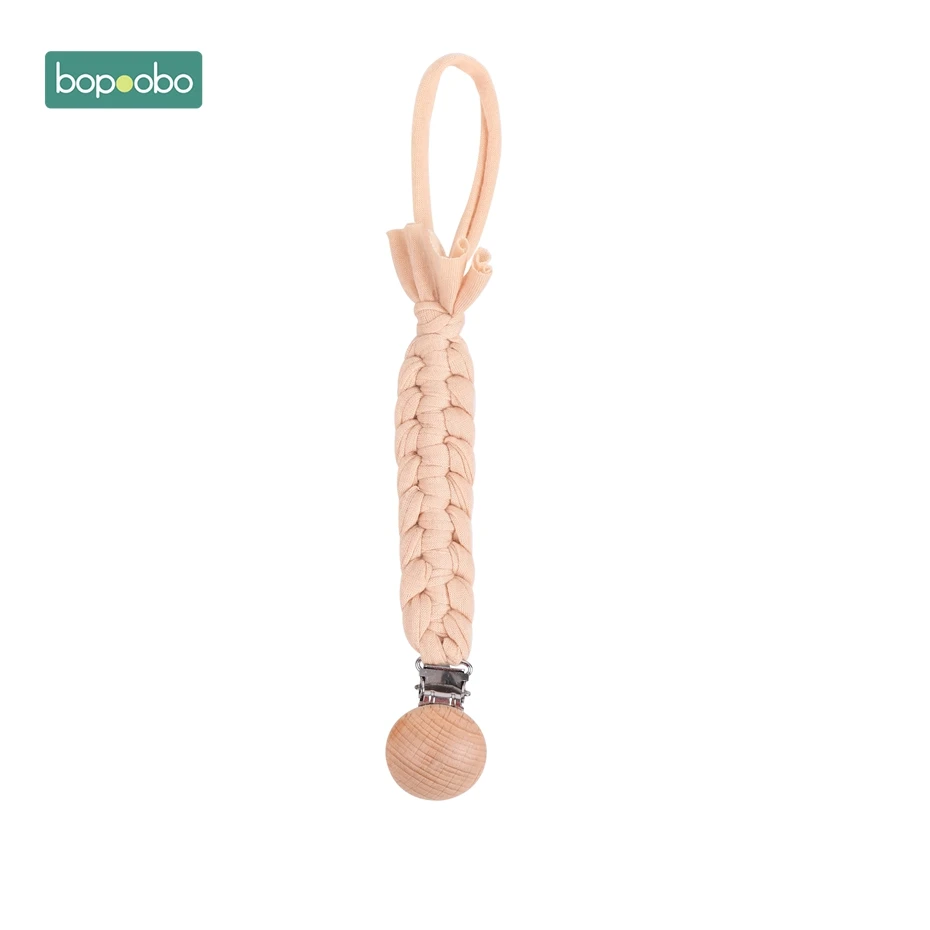 Beige Pacifier Chain Bopoobo 1 шт. детский прорезыватель из бука, деревянная игрушка для прорезывания зубов, деревянное кольцо, может жевать соску, цепочка, бусины, детские товары, игрушки, погремушки для младенцев - Цвет: Beige Pacifier Chain