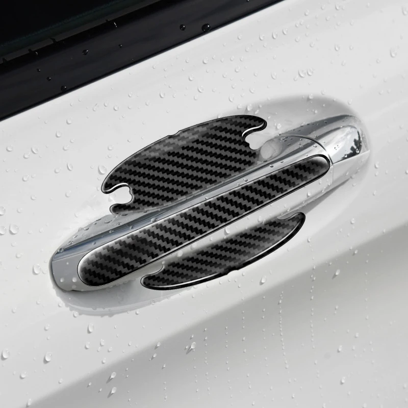 8pcs Car Door Handle Stickers Protector Film Carbon Fiber Decal for Peugeots 3008 2008 508 408 Rcz Rifter 2021 Car Accessories