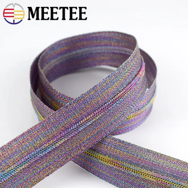 US $5.31 2/5/10meters Meetee Colored 3# 5# Nylon Zippers For Sewing DIY Zip Sports Coat Clothing Bag Zipper 