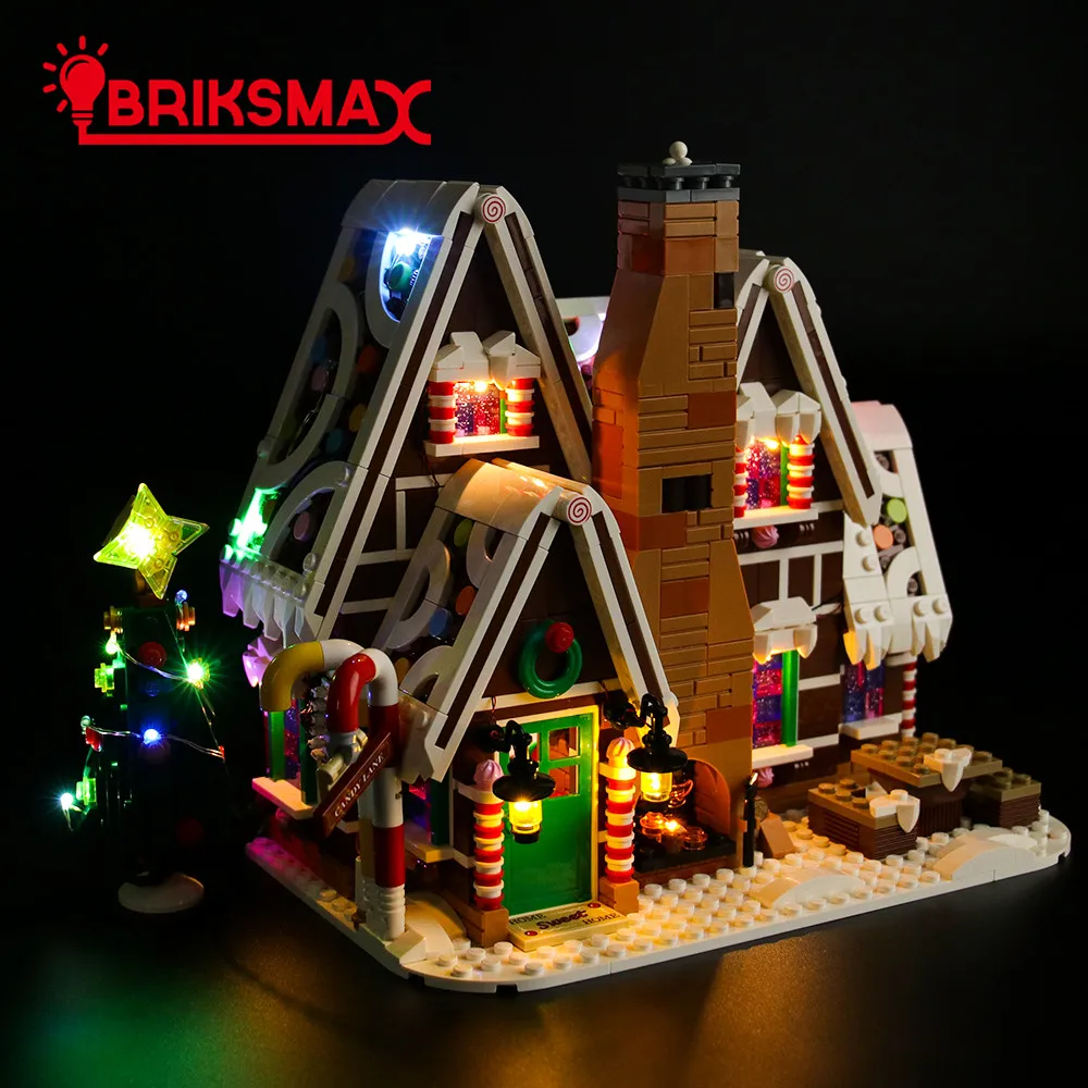 BriksMax светодиодный светильник, Набор для создания 10267, пряничный домик, Рождественский деревенский сценический светильник, набор, только без модели, Bocks