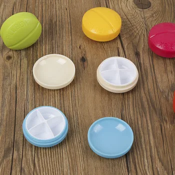 

Candy Color 4 Grids Small Mini Pill Box Portable Pill Storage Box Holder Container for Travel