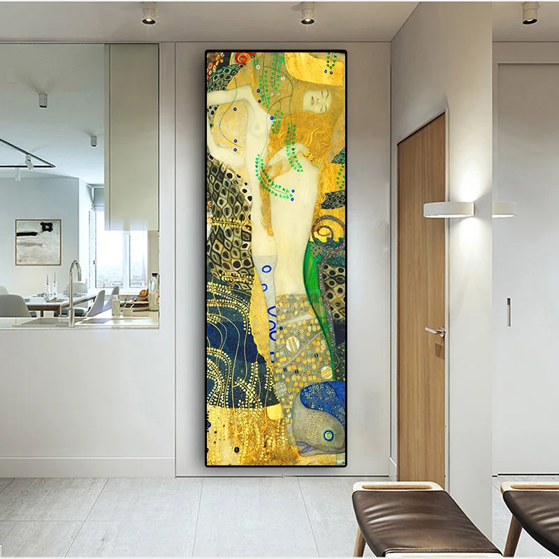 

Classic Artist Gustav Klimt kiss Abstract Oil Painting on Canvas Posters and Prints Cuadros Wall Art Pictures For Living Room