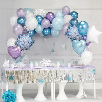 

35pcs Ice Snowflake Foil Balloons Garland Birthday Decoration Girl Ice Snow Birthday Party Decoration Supplies