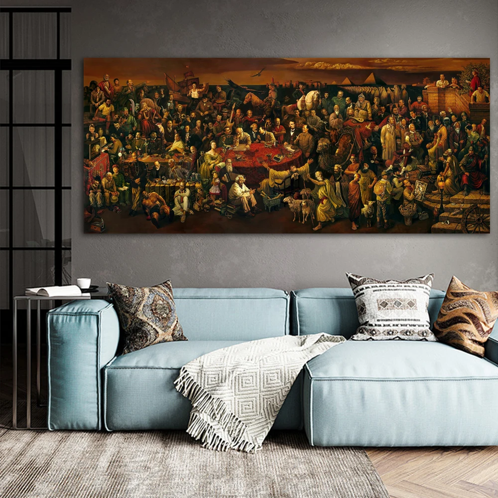 Grand tableau mural abstrait moderne sans cadre, impression d'art mural  Picasso, célèbre peinture sur toile pour salon, décoration d'intérieur, 100  x 200 cm, sans cadre : : Cuisine et Maison