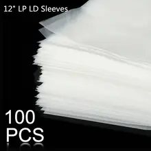 100 шт. 1" PE виниловая пластмассовая пленка LP LD, антистатические пластмассовые пакеты для записи, наружная внутренняя пластиковая прозрачная крышка, контейнер