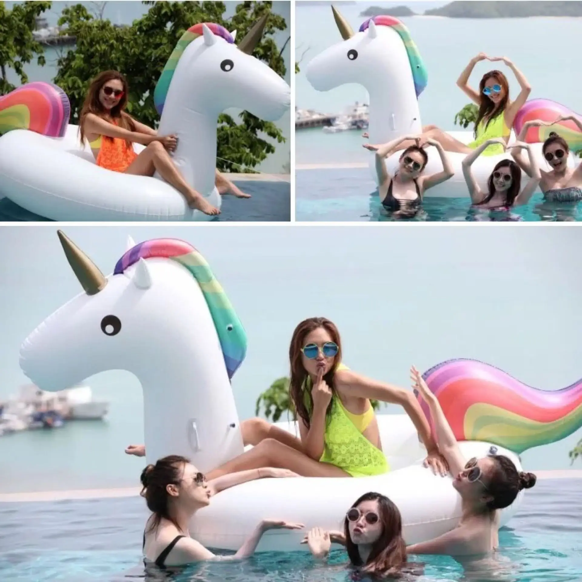 

GH Ship 275cm Giant Swan Inflatable Flamingo RideOn Pool Toy Float Inflatable Swan Pool Swim Ring Adult Seat Chair
