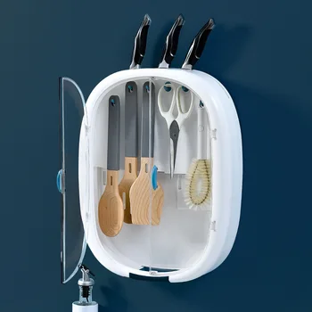 

Kitchen non-perforated waterdrop spatula spoon hook knife rack wall hanging storage utensils