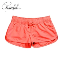 Летние женские шорты для плавания, одноцветные быстросохнущие женские шорты для плавания, пляжная одежда, спортивные шорты, купальный костюм, женские плавки