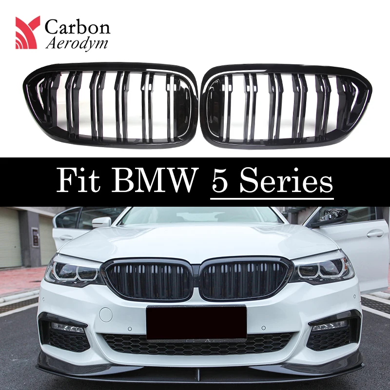 Для BMW 5 серии GT F07 Передняя решетка для почек с двойным ребром черный глянец м