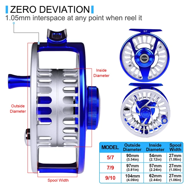 PROBEROS Fly Fishing 3+1 BB Wheel Blue & Silver Color Fly Fishing Reel CNC  Machine Right & Left Handle Aluminum Fly Reel - AliExpress