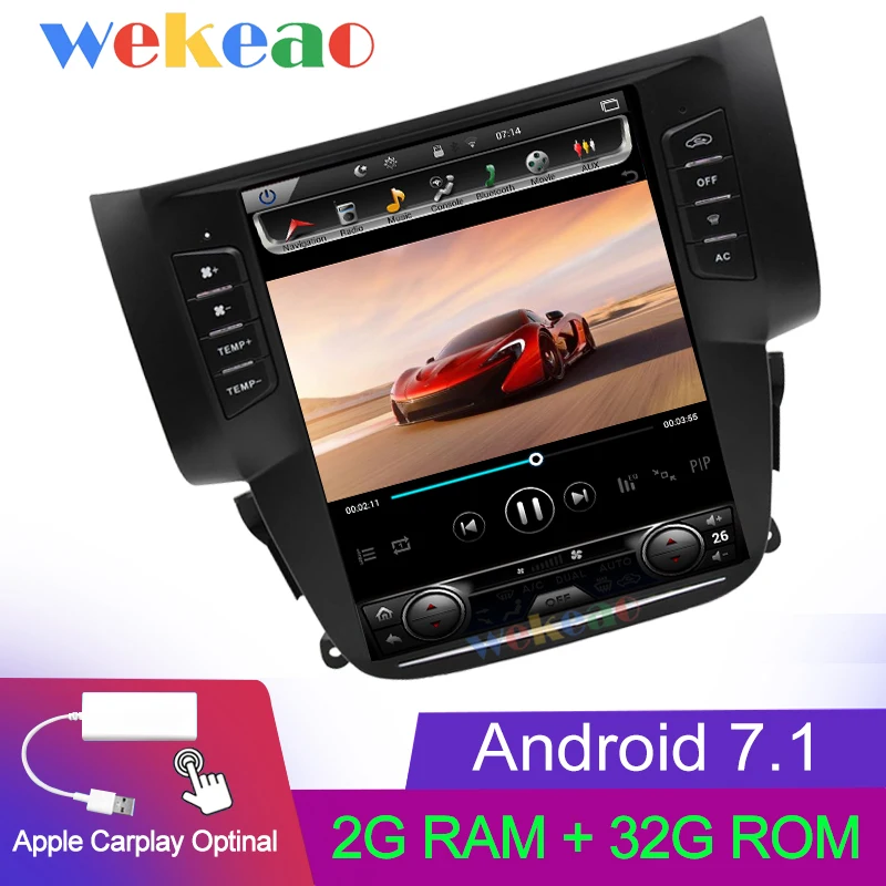 Android Car Radio Wekeao вертикальный экран Tesla стиль 10,4 ''Android 8,1 автомобильный Dvd мультимедийный плеер для Nissan Sylphy радио Automotivo 2012 - Цвет: Android Car Radio