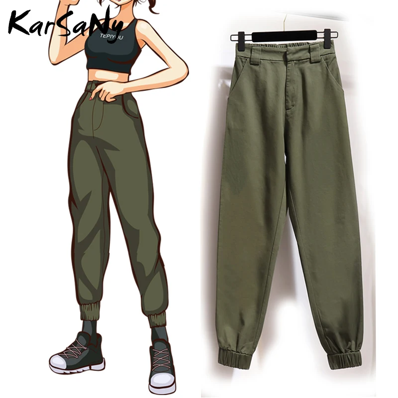 Women's Cargo Pants For Women Cotton High Waist Sweatpants Women Black Pantalon Khaki Cargo Pants Woman Ladies Trousers Joggers Women's Cargo Pants For Women Cotton High Waist Sweatpants Women Black Pantalon Khaki Cargo Pants Woman Ladies Trousers Joggers