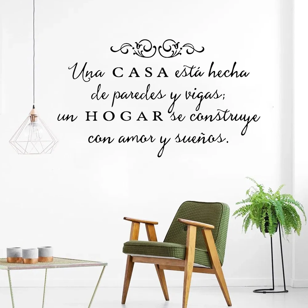 Vinyl Wall Stickers Spanish Quote Una Casa Wall Decals Removable Wall
