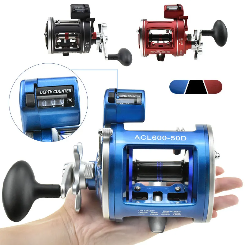 Троллинг Рыболовная Катушка 12BB Коррозионностойкие подшипники 3,8: 1/5. 2:1 левая/правая рука пресноводная/соленая леска счетчик барабанные катушки