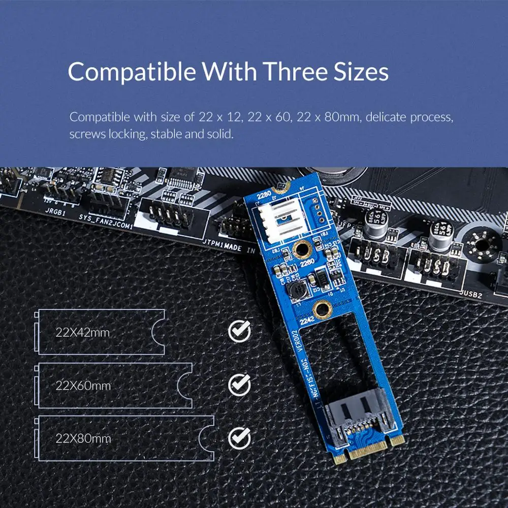 ORICO SATA 7PIN для M.2 адаптер NGFF с Мощность SSD SATA адаптер для M.2 адаптер для 2242 2260 2280 включают в себя Мощность адаптер карт