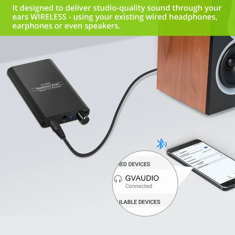 LiNKFOR HiFi Headphone Amplifier Bluetooth Earphone Amp 16 300 Portable 3 5mm Audio Amp For aptX Low Latency SBC AAC Phones