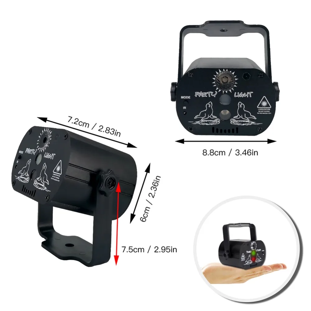 Efeito de Luz Lâmpada com Controle Mini Modos Discoteca Usb Led Palco Projetor Vermelho Azul Verde Lâmpada Festa Casamento dj Remoto 60 Rgb 2 Efeito de Iluminação de palco