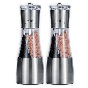 

Pepper and Salt Grinder 2 in 1, Dual Mill Shaker with Adjustable Coarseness by Ceramic Rotor, Kitchen Cooking Accessories