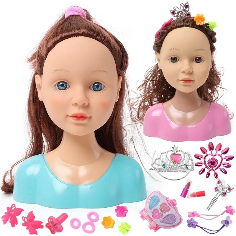 Simulation long hair Doll Head Soft silicone face Normal Skin Accessories comb set DIY educational toys gift For girls | Игрушки и хобби