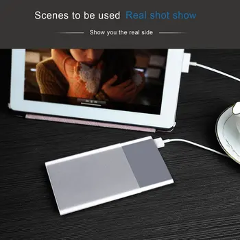 

High Capacity 12000mAh Portable Power Bank External Battery Charger with 2 USB Ports Ultra Slim Mobile Phone Charger Light