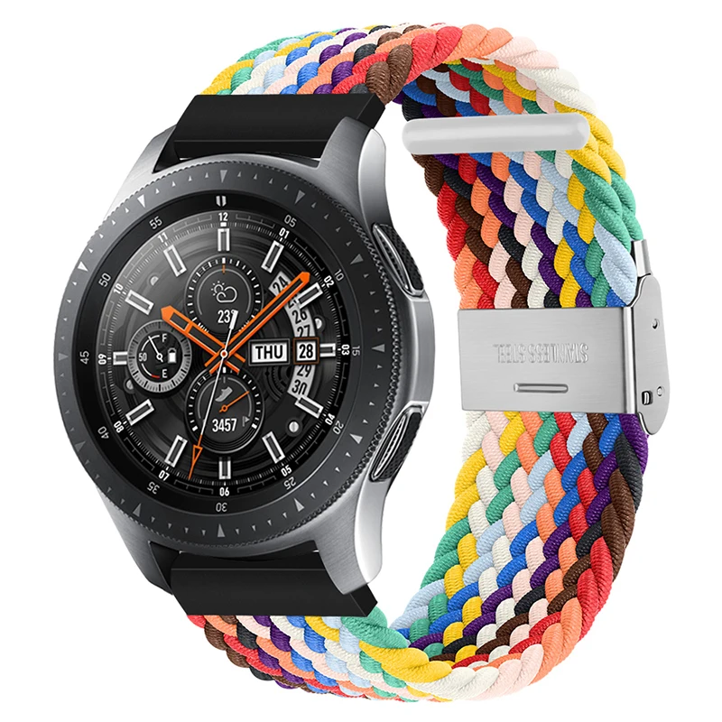 

20/22mm Braided Solo Loop Nylon Strap For Huawei watch 3 Pro/GT 2 46mm Adjustable elastic Bracelet For Samsung watch 3 45mm band