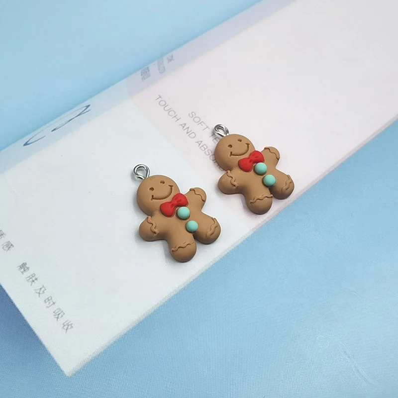 Jewelry Charms Resin Charms 10pcs Korea Cute Gingerbread Man Biscuit Pendant Charms Beverages Jewelry Findings DIY Funny Earrings Jewelry Making C352