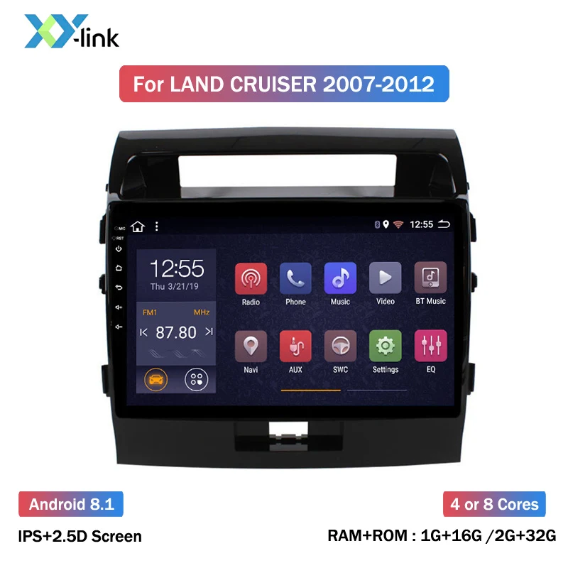 

For Toyota Land Cruiser 11 200 2007-2012 Car Radio Multimedia Video Player Navigation GPS Android 8.1 No 2din 2 din