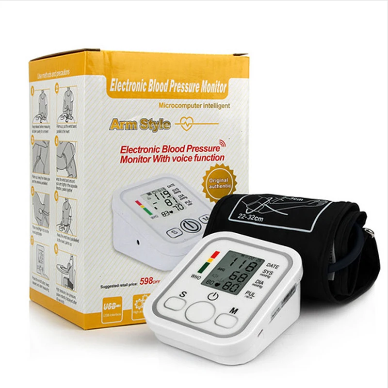 Upper Arm Blood Pressure Monitor Cuff Digital Sphygmomanometer Lcd Pulse  Rate Tonometer 2 User Mode 90 Data Memory Manometer - Blood Pressure -  AliExpress