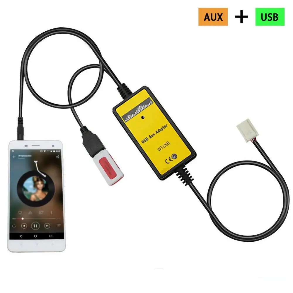 USB AUX адаптер интерфейса MP3 12 в автомобильный mp3 плеер радио для Toyota Camry 6 + контактов
