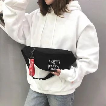 

Unisex Sports Canvas Waist Bag Fanny Casual Chest Packs For Men Portable Travel Shoulder Crossbody Bags Bolsas Feminina O31