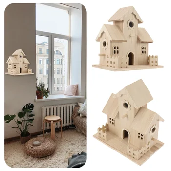 

1pc Birds Living Nest Durable Creative Lovely Wooden Birdhouse Home Decoration Breeding Box for Home Outdoor Decor