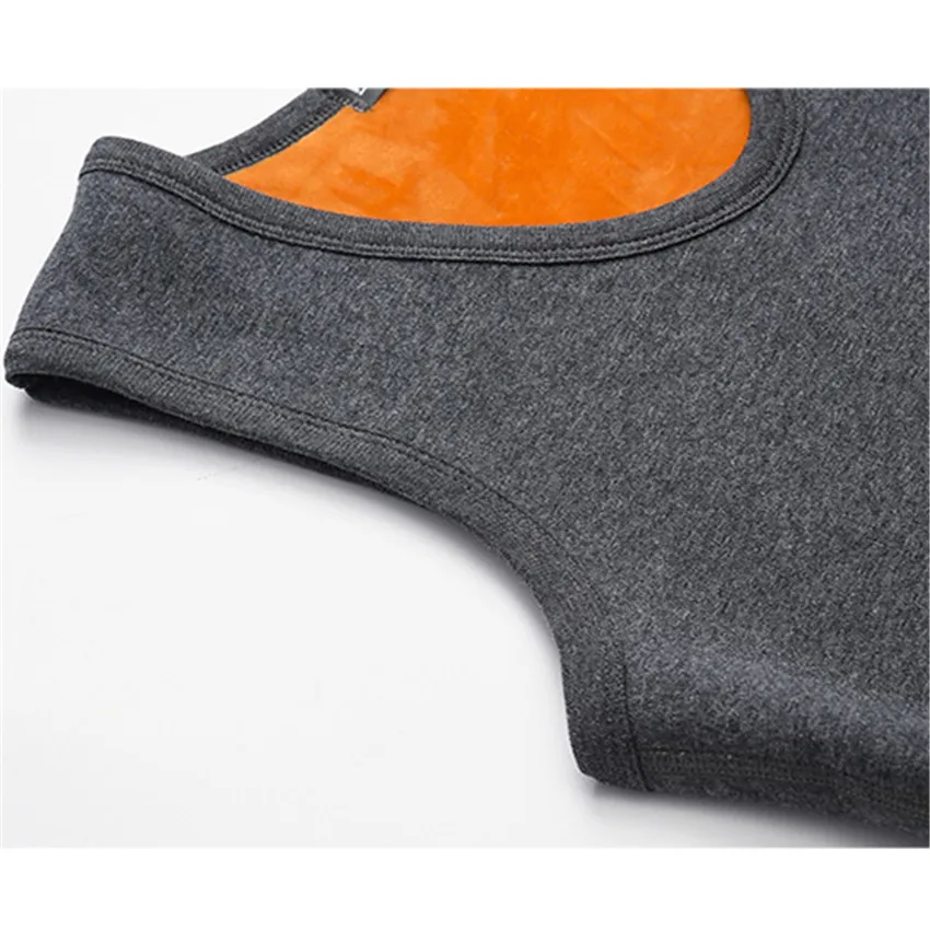 Gowyimmes, большой размер, M-3XL, эластичный, для мужчин, добавить бархатный жилет, кроп-топы, мужские, одноцветные, теплые, майки, короткие, зимние, на пуговицах, пуловеры, PD592