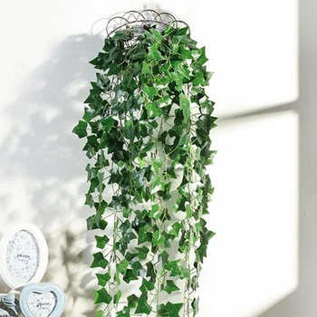 

12pcs Artificial Plants Creeper green leaf Ivy vine For Home Wedding Hanging Garland Artificial Flower Grass